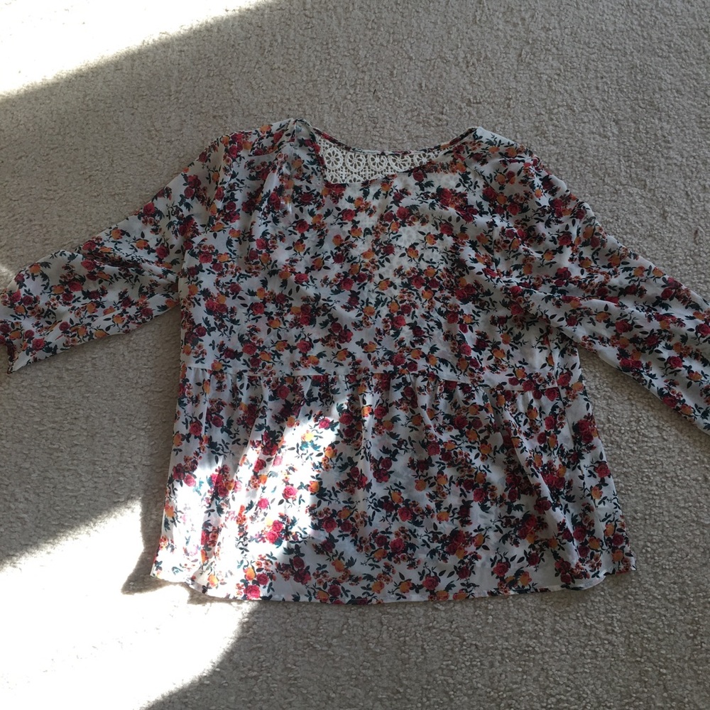 Floral Lace Back Top
